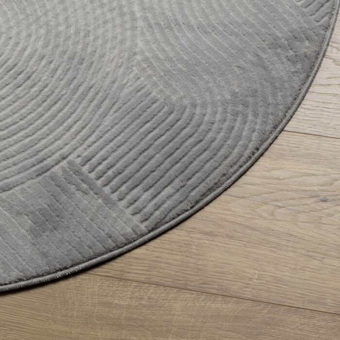 Tapis IZA poils courts style scandinave gris Ø 160 cm – Image 2