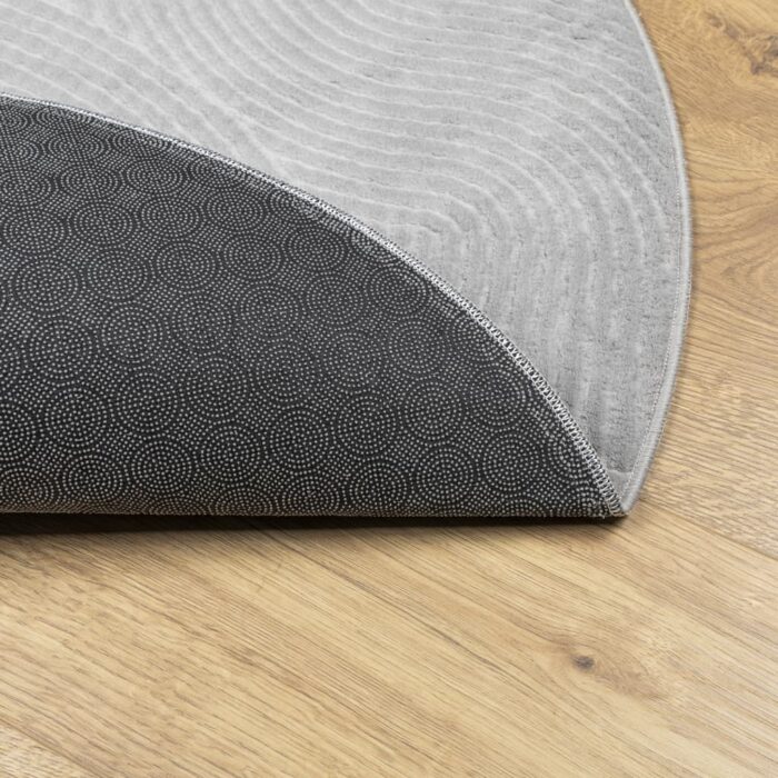 Tapis IZA poils courts style scandinave gris Ø 160 cm – Image 3