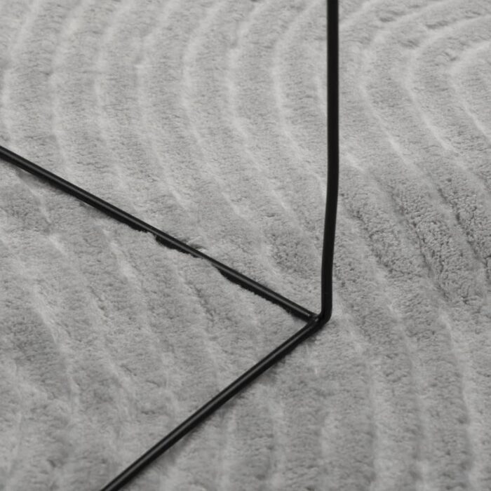 Tapis IZA poils courts style scandinave gris Ø 160 cm – Image 6