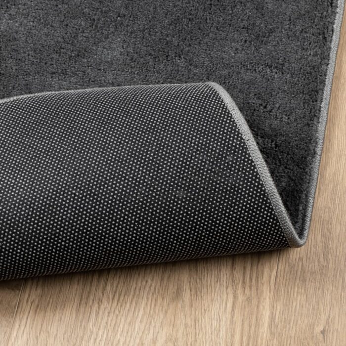 Tapis OVIEDO à poils courts anthracite 120x120 cm – Image 3