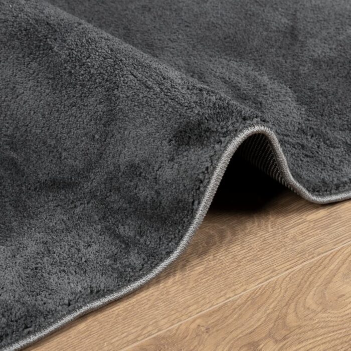 Tapis OVIEDO à poils courts anthracite 120x120 cm – Image 4