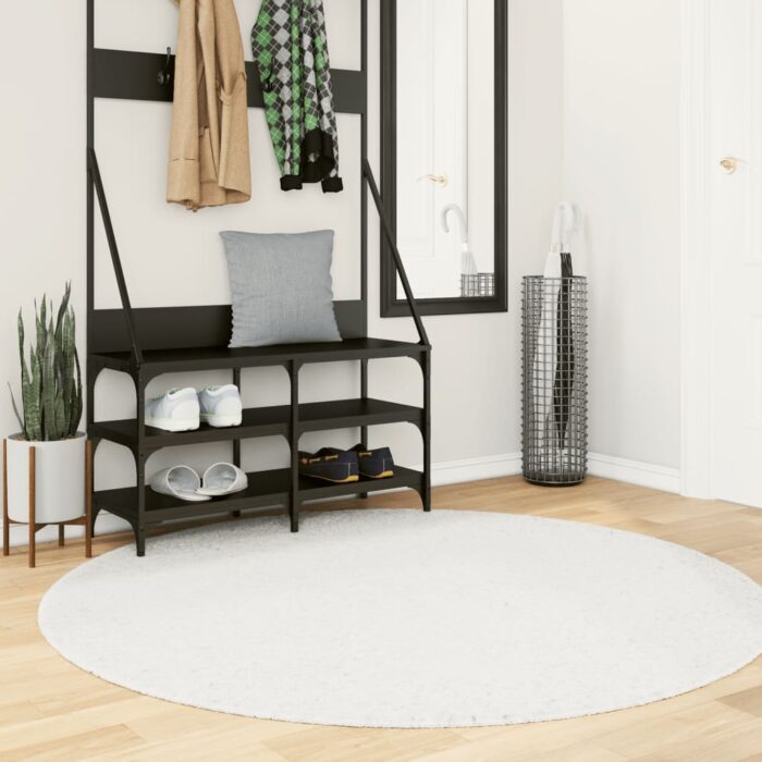 Tapis OVIEDO à poils courts crème Ø 160 cm – Image 1