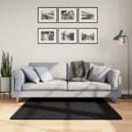 Tapis OVIEDO à poils courts noir 120x120 cm