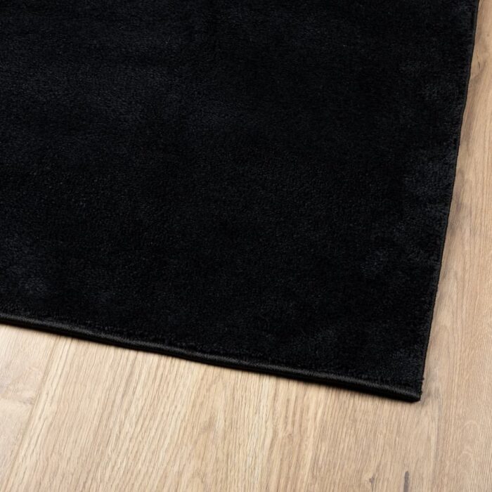 Tapis OVIEDO à poils courts noir 120x120 cm – Image 2