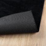 Tapis OVIEDO à poils courts noir 120x120 cm – Image 3