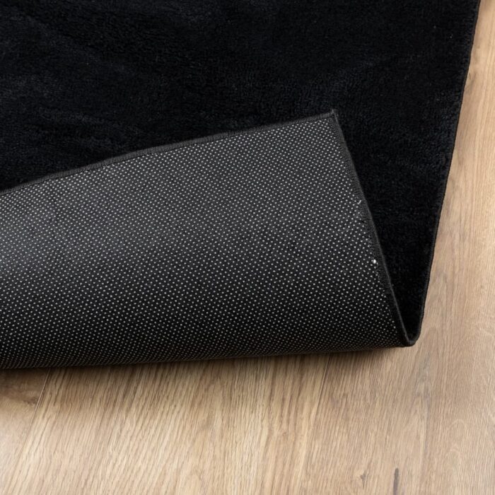 Tapis OVIEDO à poils courts noir 120x120 cm – Image 3