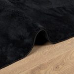 Tapis OVIEDO à poils courts noir 120x120 cm – Image 4