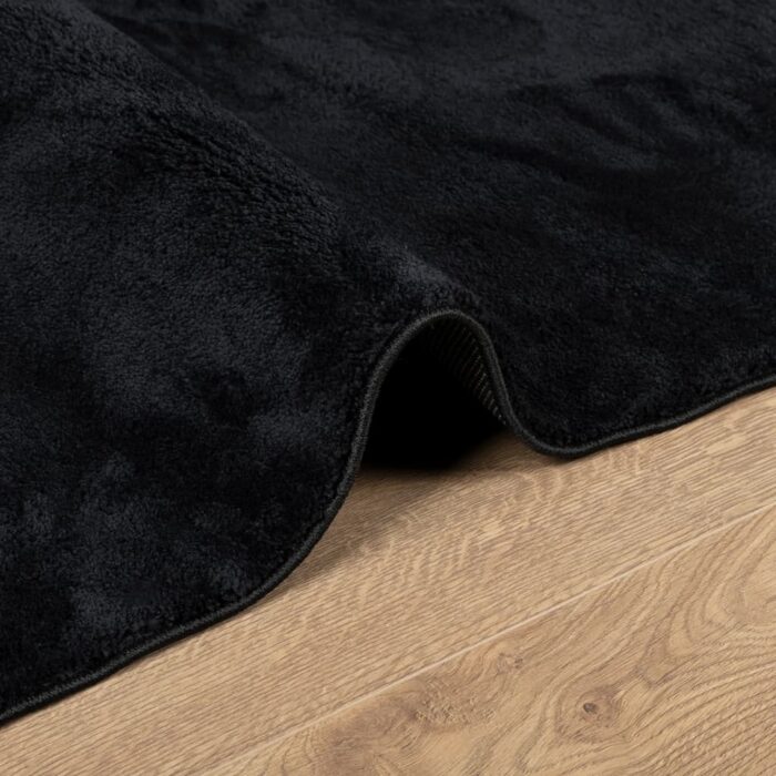 Tapis OVIEDO à poils courts noir 120x120 cm – Image 4