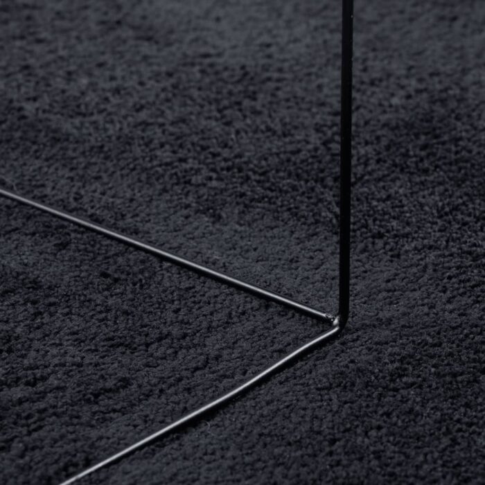 Tapis OVIEDO à poils courts noir 120x120 cm – Image 6