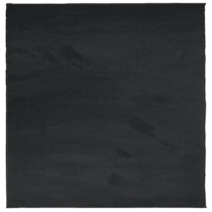 Tapis OVIEDO à poils courts noir 120x120 cm – Image 7