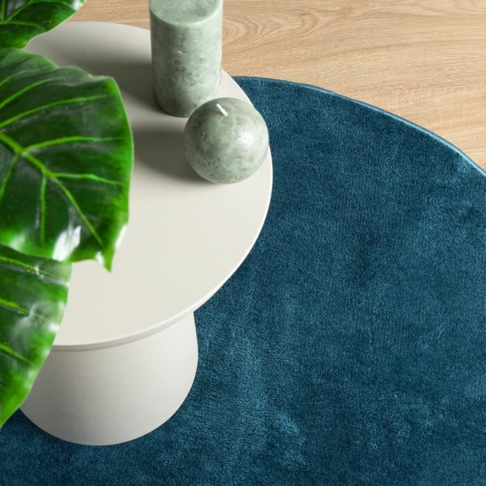 Tapis OVIEDO à poils courts turquoise Ø 160 cm – Image 5