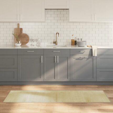 Tapis rectangulaire naturel clair 60x200 cm bambou