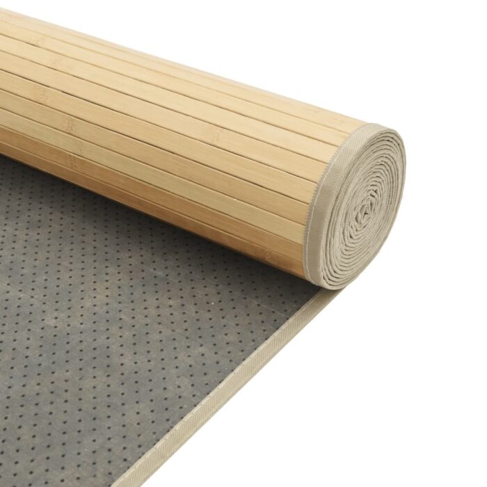 Tapis rectangulaire naturel clair 60x200 cm bambou – Image 3