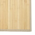 Tapis rectangulaire naturel clair 60x200 cm bambou – Image 4