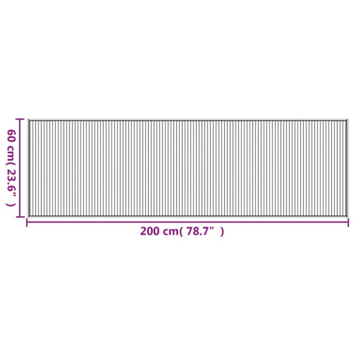 Tapis rectangulaire naturel clair 60x200 cm bambou – Image 6