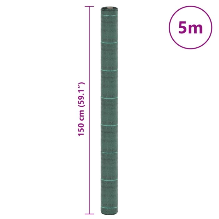 Membrane anti-mauvaises herbes vert 1,5x5 m PP – Image 7