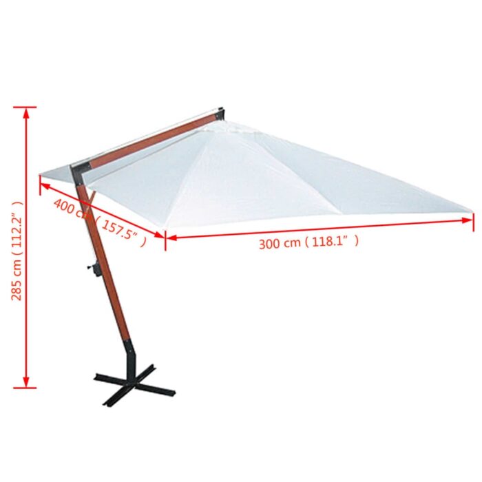 Parasol 300 x 400 cm Blanc – Image 5