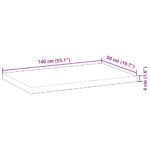 Dessus de table rectangulaire 140x50x4 cm bois massif d'acacia – Image 8
