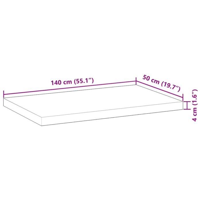 Dessus de table rectangulaire 140x50x4 cm bois massif d'acacia – Image 8