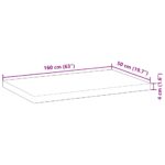 Dessus de table rectangulaire 160x50x4 cm bois massif d'acacia – Image 8