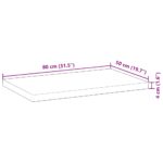 Dessus de table rectangulaire 80x50x4 cm bois massif d'acacia – Image 8