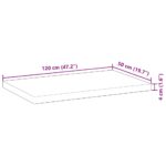 Dessus de table rectangulaire 120x50x4 cm bois massif d'acacia – Image 8