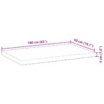 Dessus de table rectangulaire 160x50x4 cm bois massif d'acacia – Image 8