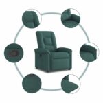 Fauteuil inclinable Vert foncé Tissu – Image 5