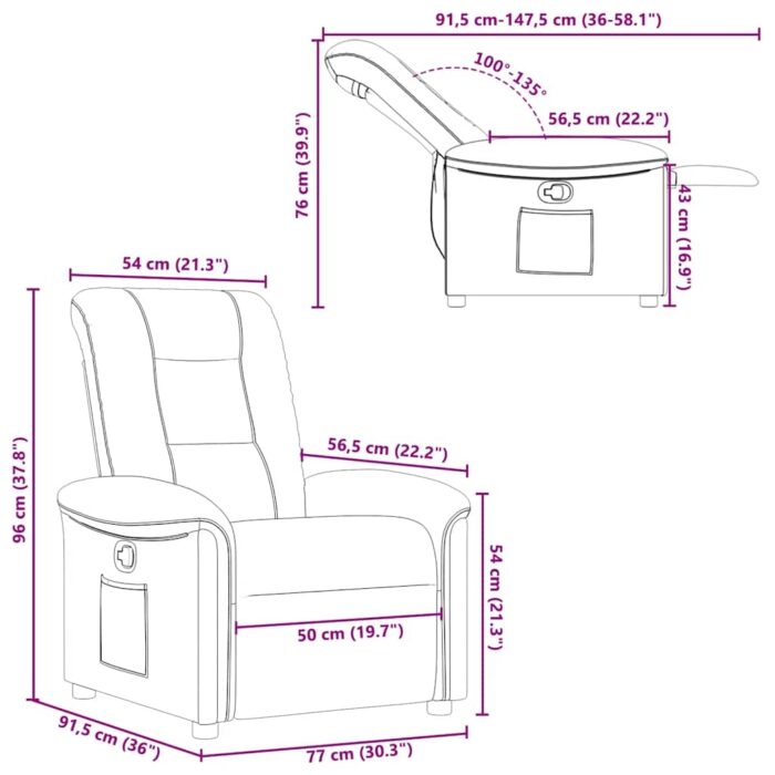 Fauteuil inclinable Vert foncé Tissu – Image 9