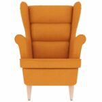 Fauteuil jaune foncé 74x84x100 cm tissu – Image 2