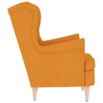 Fauteuil jaune foncé 74x84x100 cm tissu – Image 3