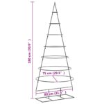 Arbre de Noël en métal pour décoration noir 180 cm – Image 5