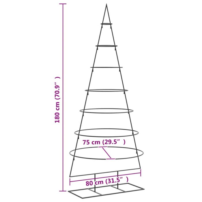 Arbre de Noël en métal pour décoration noir 180 cm – Image 5