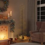 Sapin de Noël à LED 120 LED blanc chaud 180 cm