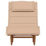 Chaise longue à bascule avec coussin en bois massif d'acacia – Image 2