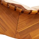Chaise longue à bascule avec coussin en bois massif d'acacia – Image 5