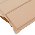 Chaise longue à bascule avec coussin en bois massif d'acacia – Image 6