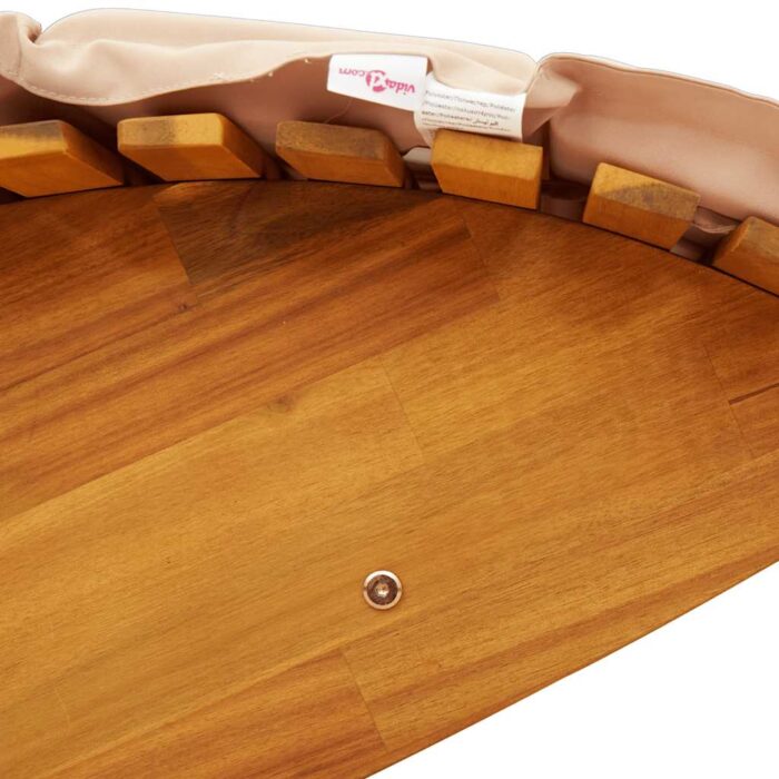 Chaise longue à bascule avec coussin en bois massif d'acacia – Image 7