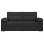 Canapé 2 places Noir 140 cm Similicuir – Image 2