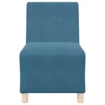 Canapé modulaire sans accoudoirs Bleu 55 cm Velours – Image 2