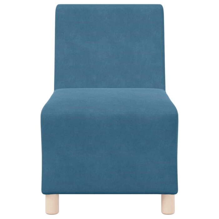 Canapé modulaire sans accoudoirs Bleu 55 cm Velours – Image 2