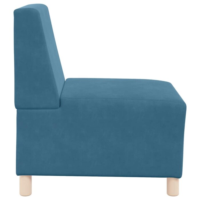 Canapé modulaire sans accoudoirs Bleu 55 cm Velours – Image 3