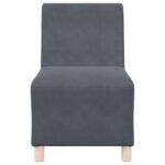 Canapé modulaire sans accoudoirs Gris foncé 55 cm Velours – Image 2