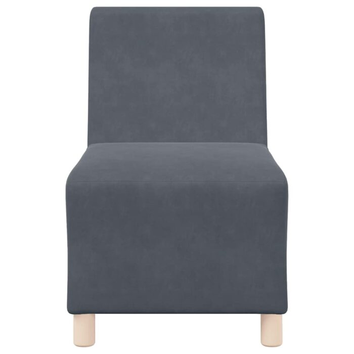 Canapé modulaire sans accoudoirs Gris foncé 55 cm Velours – Image 2