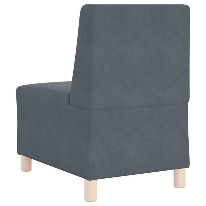 Canapé modulaire sans accoudoirs Gris foncé 55 cm Velours – Image 4