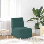 Canapé modulaire sans accoudoirs Vert foncé 55 cm Velours