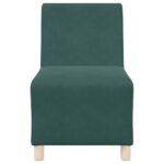 Canapé modulaire sans accoudoirs Vert foncé 55 cm Velours – Image 2