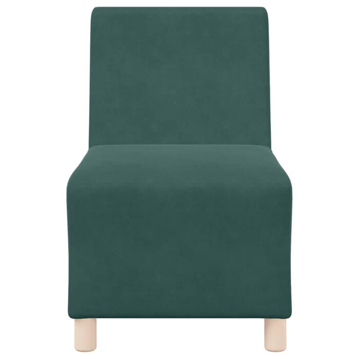 Canapé modulaire sans accoudoirs Vert foncé 55 cm Velours – Image 2