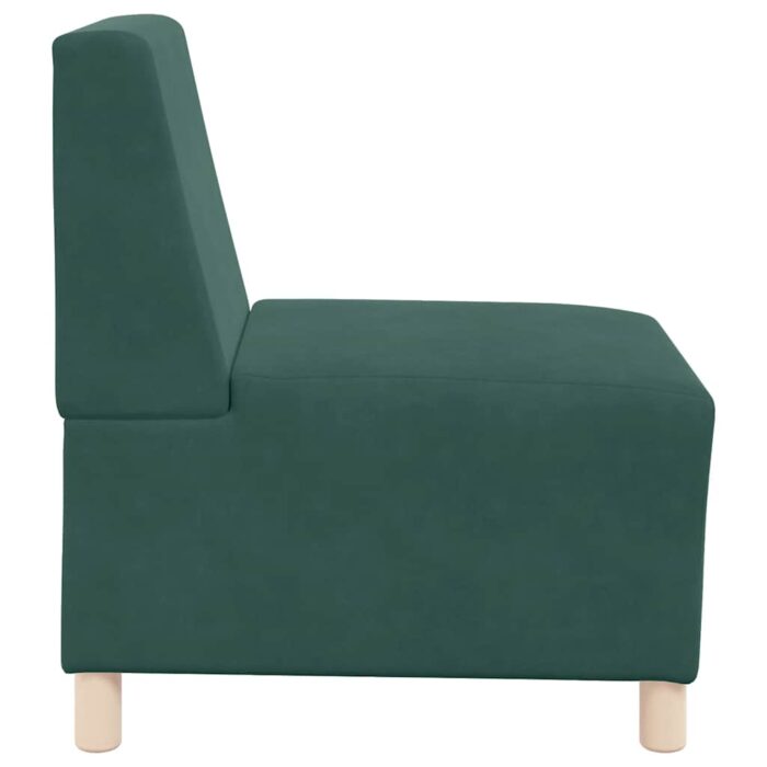Canapé modulaire sans accoudoirs Vert foncé 55 cm Velours – Image 3