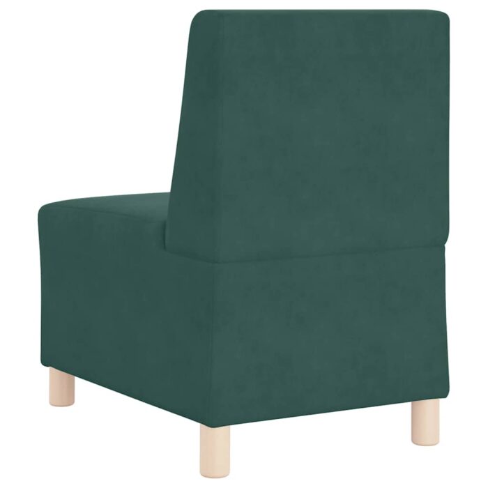 Canapé modulaire sans accoudoirs Vert foncé 55 cm Velours – Image 4